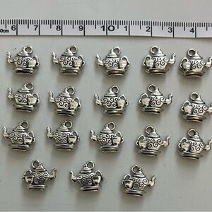 Silver-Look Teapot Charms